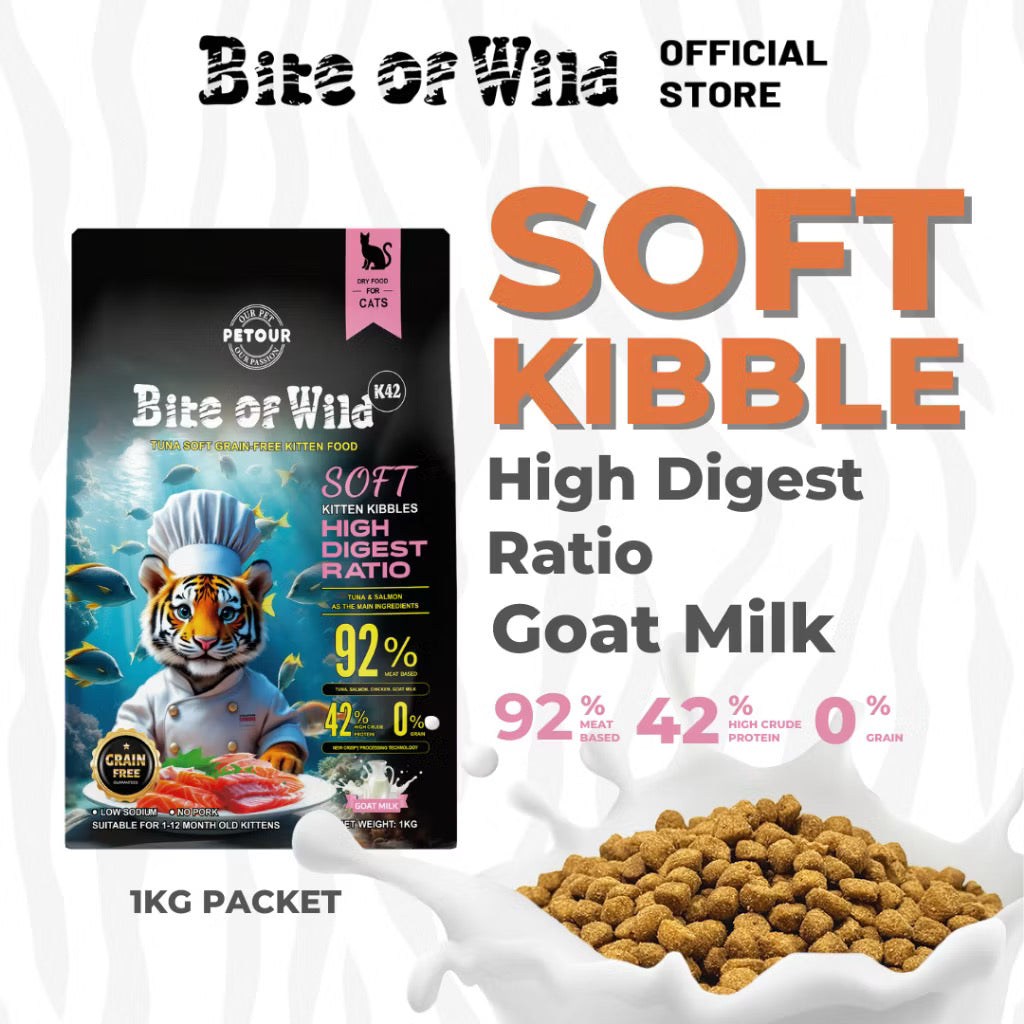 Petour Bite of Wild - 鮪魚無穀軟顆粒幼貓飼料 (K42) 1kg