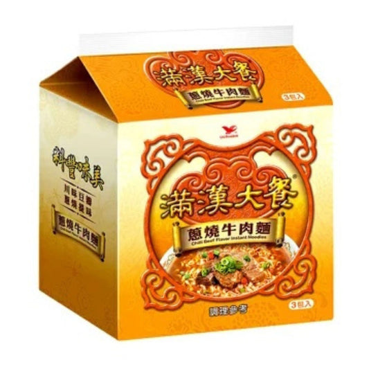 統一滿漢大餐 - 蔥燒牛肉麵 (三袋入) 187g