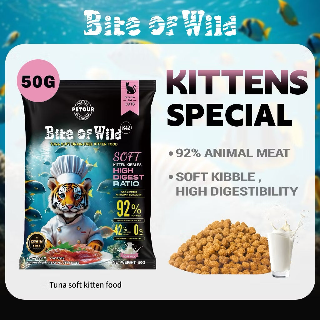 Petour Bite of Wild - 鮪魚無穀軟顆粒幼貓飼料 (K42) 50g