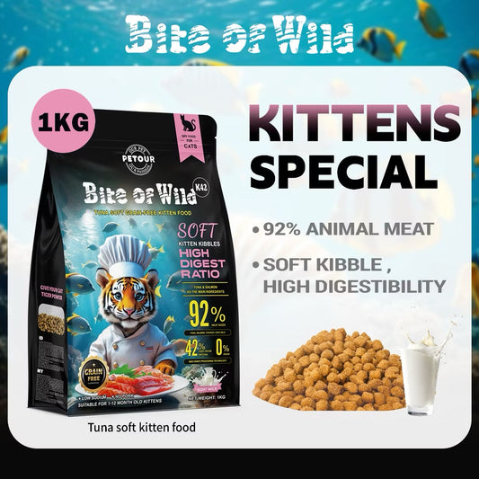 Petour Bite of Wild - 鮪魚無穀軟顆粒幼貓飼料 (K42) 1kg